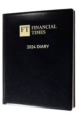 Collins Financial Times Diaries 2024 - Weekly Desk Diary - Black - Week to View Complete Business Planner