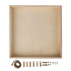 Rayher Wooden Shadow Box Frame for Craft, Display Case, natural wood, 32x32x5cm, square, 62818000