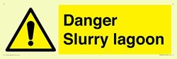 Letrero de laguna Danger Slurry L41, 450 x 150 mm