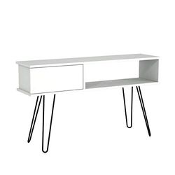 moebel17 TV, Madera, Blanco, 120 x 29,5 x 68,5 cm