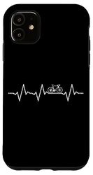 Coque pour iPhone 11 Chaîne de vélo EKG battement de cœur amour biker