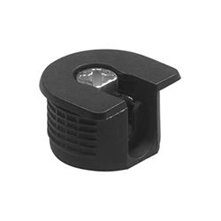 Amig - Enganche de Excéntrica, M6 - Ø 20 x 12,5 mm, 4 Unidades, para Ensamblado de Tableros con Tornillos Modelo 60 de M7, Óptimo para Unión de Estantes y Muebles, Plástico Negro