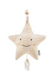Muziekdoos medium ster ecru om vast te binden, baby slaaphulp met geïntegreerd speelwerk om op te trekken, melodie: weet je hoeveel ster staat, vanaf de geboorte voor meisjes en jongens