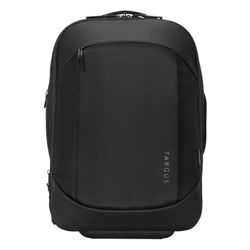 Targus 15.6" Mobile Tech Traveler EcoSmart Rolling Backpack, Made from Recycled Bottles, TSA Friendly, 35-40L Cap (TBR040GL)