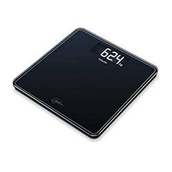 Beurer GS400 Blanca Báscula Digital De Vidrio, Vidrio Seguridad 8Mm, 200Kg /100 g, Pantalla LCD Retroiluminada Grandes Dígitos 3.9 cm, Apagado Automático, Color Negro