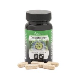 PLAMECA - Capsudiet Pasiflora, Favorece la Relajación del Sistema Nervioso y Ayuda a Conciliar el Sueño, Mejora el Estado de Ánimo y Descanso Nocturno, Contiene Flavonoides - 40 Cápsulas Vegetales