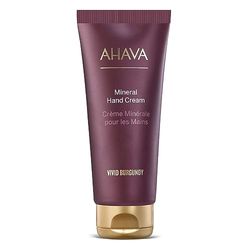AHAVA Vivid Burgundy Mineral Hand Cream 100ml - Exclusive Blend of Dead Sea Minerals That Hydrate and Soothe Dry Hands Making them Soft and Supple.