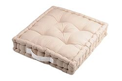 Nishane Coussin de sol Duo Lin/Ecru 45 x 45 x 10 cm