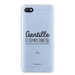 Zokko Beschermhoes voor Xiaomi Redmi 6A Gentille bij deeltijden, zacht, transparant, zwarte inkt.