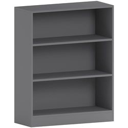Vida Designs Cambridge 3 Tier Lage Boekenkast, Grijs Houten Rekken Display Opbergunit Kantoor Woonkamer Meubels