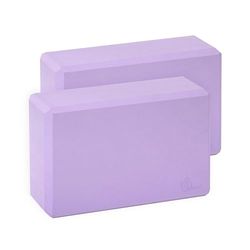 Exerz yogablokken 2PK hoge dichtheid - comfortabele fitnessschuimstenen, antislip, lichtgewicht en reisvriendelijk (Lavendel)
