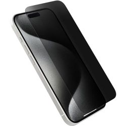 OtterBox Premium Pro Privacy Glass skärmskydd för iPhone 15 Pro, härdat glas, överlägset repskydd, Klarar fall upp till 1,8m, antimikrobiellt skydd, Utan retailförpackning