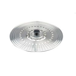 Ibili Prisma Multiusos Antisalpicaduras-Acero Inoxidable-Sartenes y baterias de 14-16-18 cms-Tapa Colador, Plata, 14-16-18 cm