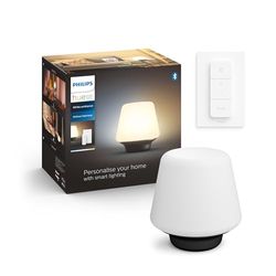 PHILIPS 929003054001 Hue Vit Amb. LED-bordslampa Wellness inkl. dimmerströmbrytare, svart, dimbar, alla vitnyanser, kontrollerbar via app, kompatibel med Amazon Alexa (Echo, Echo Dot)