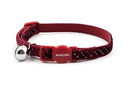 Ancol Fluwelen Sparkle veiligheid kattenhalsband, rood, 3 stuks