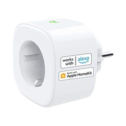 Meross Prise Connectée (Type F), Prise Intelligente Compatible avec Apple HomeKit, Siri, Alexa, Google Home et SmartThings, Prise Programmable WiFi avec Commande Vocale et Contrôle à Distance (1)