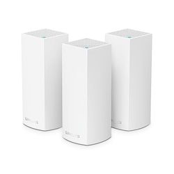 Linksys Système Wi-Fi 5 Mesh Triple Bande Velop Whw0303 Ac2200 (Routeur Wlan, Répéteur Amplificateur de Signal Jusqu&Apos;à 525 M2, pour Plus de 60 Appareils, 6 Ports ethernet, Pack de 3, Blanc)