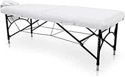 QUIRUMED Easy Force Massagestoel, inklapbaar, van aluminium, wit, massagetafel, kunstleer, vulling met hoge dichtheid, in hoogte verstelbaar, afneembare kop, licht, tot 210 kg