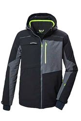 killtec Uomo Giacca da sci/giacca funzionale con cappuccio e paraneve con chiusura a cerniera KSW 71 MN SKI JCKT, schwarz, XL, 41960-000