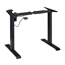 Relaxdays Patas de Mesa Altura Regulable, Eléctricas, Extensibles, 71-121 cm, Marco Escritorio, Acero, Negro, 71 x 86 x 65 cm