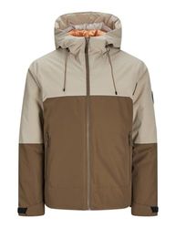 JACK&JONES JCOAIDEN Transitional Jacket SN Herenjas, Teak/Detail: Crockery Blocking, XS, Teak/detail: crockery blocking, XS