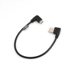 SYSTEM-S USB 3.1 typ C 90° vinklad till USB 2.0 typ A 90° vinklad vinkelkontakt datakabel 27 cm