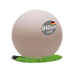 8 Seasons Design Shining Globe Zand 40 cm kogellamp voor tuin, E27 bol, warm wit, tuinlamp, tuinbal, terrasverlichting, balkon