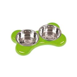Hing Designs The Bone Bowl Large groen - kom voor grote honden in botvorm