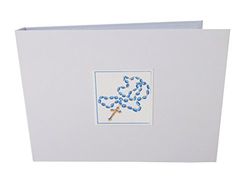 vita bomullskort blått kors litet värde fotoalbum, 17,5 x 2,5 x 12,5 cm