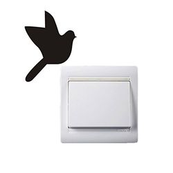 Lo+DeModa Bird Vinile Decorativo per Prese di Corrente, PVC, Nero, 10x10x0.02 cm
