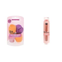 Real Techniques, spugnetta Miracle Complexion, 6 pezzi &, pennello correttore Expert Concealer
