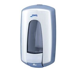 Jofel - Distributeur de savon liquide mural, rechargeable, capacité 0,9 l, valve anti-corrosion et anti-gouttes, corps en acier inoxydable, Aitana AC79500
