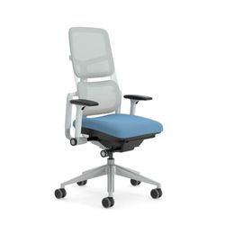 Steelcase Please Air, chaise pivotante ergonomique avec soutien lombaire réglable en hauteur Cobalt/Gris clair