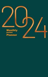 2024 Pocket Monthly Planner: Small 1 Year Calendar Schedule Organizer Start January 2024 to December 2024 with Holidays|Includes Place for Contacts, Notes, Important Dates, and Passwords