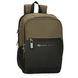 Pepe Jeans Jarvis Laptop Backpack 12" Green 25x37x10cm Faux Leather and Polyester 11.1L by Joumma Bags, green, Daycare Backpack