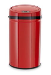 ECHTWERK Poubelle de Bureau/Bain/cosmétique, Poubelle avec capteur, Poubelle touchless, Poubelle électrique, capteur de Mouvement Infrarouge, Corps en INOX, capacité 9 litres, INOX Red