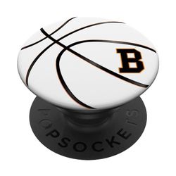 Pallone da basket con lettera iniziale B Monogramma e Silhouette Bball PopSockets PopGrip Intercambiabile
