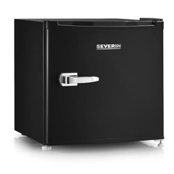 SEVERIN Mini frigorífico y congelador retro, nevera pequeña o mini congelador con regulación flexible de la temperatura, ideal para espacios pequeños, 31 litros, negro, GB 8880