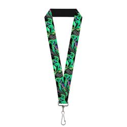 Buckle-Down Unisex's Lanyard-1.0-Oogie Boogie Pose Electric Glow Key Chain, Multicolor, One Size