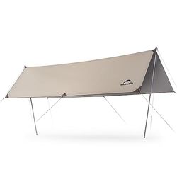 Naturehike Camping Tarp, 20 x 15 FT Tarp met 2 Polen, Waterdichte Camping Tarp Auto, Lichtgewicht Camping Tarp Zon Shelter PU5000mm in Camping, Wandelen, Backpacken, Tuin en Reizen