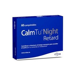Vitae CalmTu Night Retard 60 comprimidos | Melatonina (1,95mg), Valeriana, Pasiflora, Amapola de California y Melisa | Liberación retardada | Insomnio | Dormir y descansar | Sin efectos secundarios