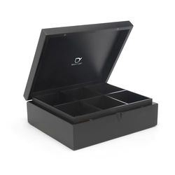 Bredemeijer 184006 Caja de Té Cerrada con 6 Compartimentos de Bambú, Negro