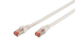 DIGITUS Cabo LAN Cat 6 - 5 m - Cabo de rede RJ45 - S/FTP blindado - compatível com Cat 6A e Cat 7 - branco