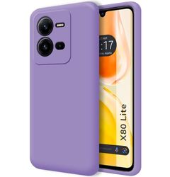 Tumundosmartphone Custodia in silicone liquido ultra morbido per Vivo X80 Lite 5G colore viola