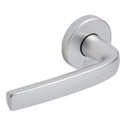 Vachette 0200672 de Porte Logio Set Handles on Key Rosettes – for Entrance Doors, Basements, Offices, Garages – Durable Aluminium Material – 10 Year Guarantee – Silver Finish, Poignée + Rosace 6600