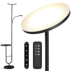LuminexDesigns Lampada da Terra LED, 36W, Dimmabile 2700K-6500K, Luce a Collo di Cigno 360°, Telecomando e Touch