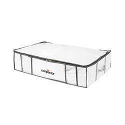 Compactor - Caja almacenaje al vacío ropa, edredones, nórdicos, almohadas. Talla L. Organizador armario con bolsa al vacío ropa integrada, compresión con aspiradora. Ahorra espacio. Blanco