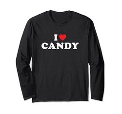 Candy Nome Regalo I Heart Candy I Love Candy Maglia a Manica