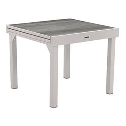 Hespéride - Table de Jardin Extensible Piazza Blanc - 8 Places - Aluminium Traité Epoxy Antirouille - Mobilier d'Extérieur pour Terrasse Balcon