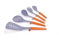 Excelsa köksredskap, nylon, vit, 5 stycken orange handtag
